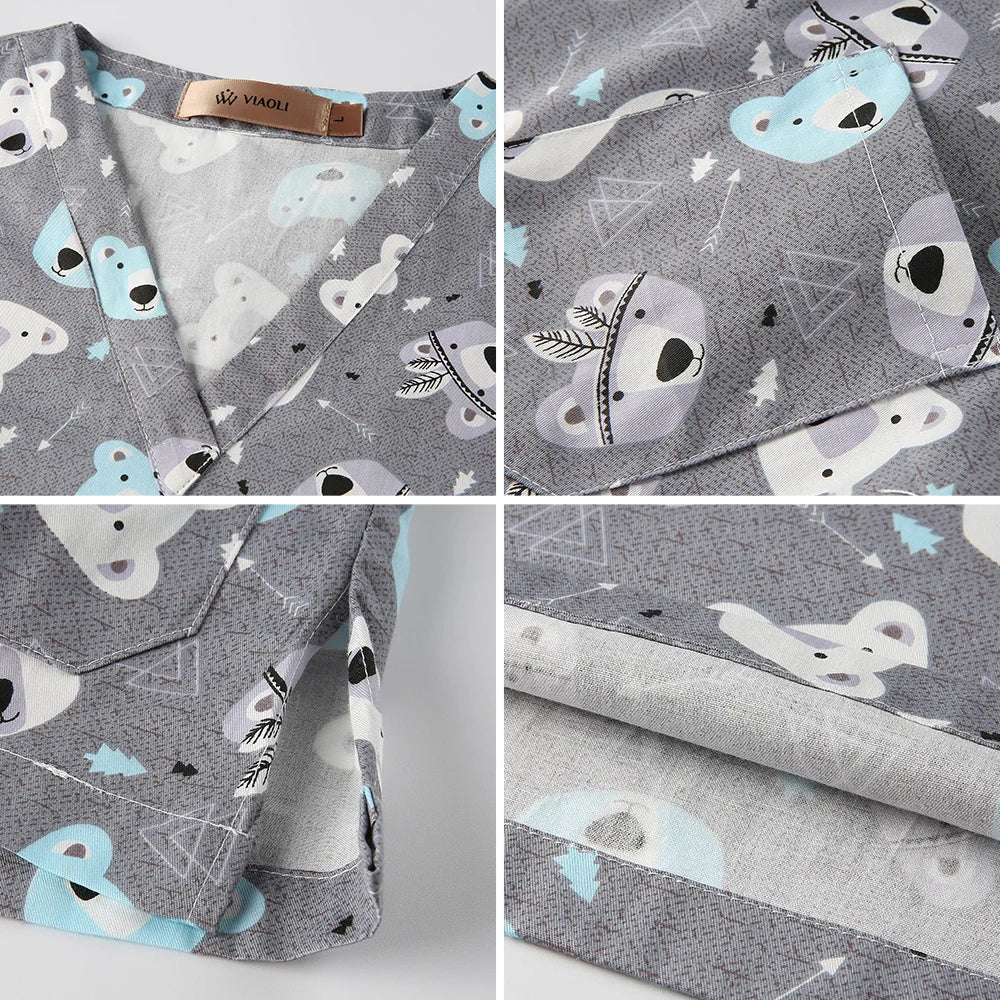 Cartoon Cat  Scrubs Top