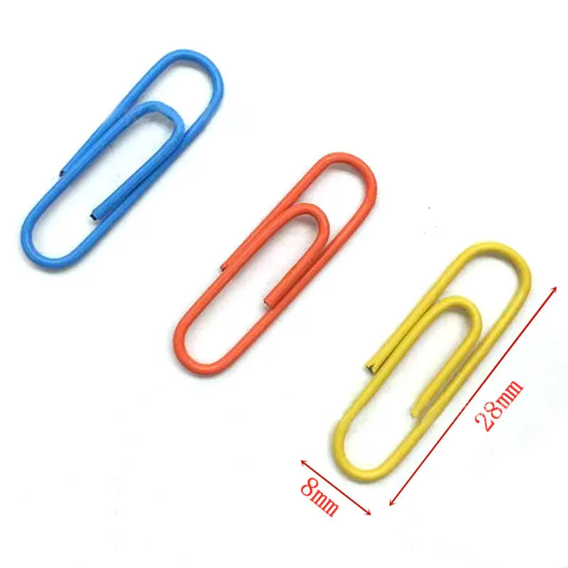 250Pcs Color Set Paperclips 28mm For Office School Book Wall Map Photo Memo Pad Notes Paper Clips Pins Stationery DIY Decoration