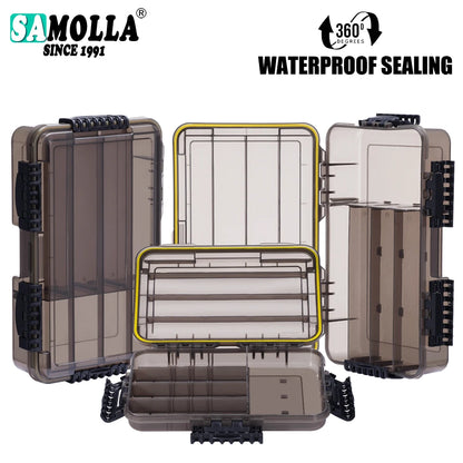 SAMOLLA New large Waterproof Fishing Tackle Box, Fish Hook Fishing Lure Bait Storage Case Portable Fishing Gear Accessorie