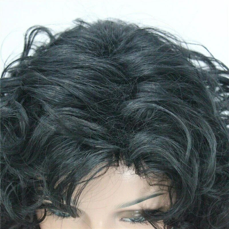 Women's Wig Black/Dark Brown Medium Wig Curly Hair Natural Synthetic Full Wigs