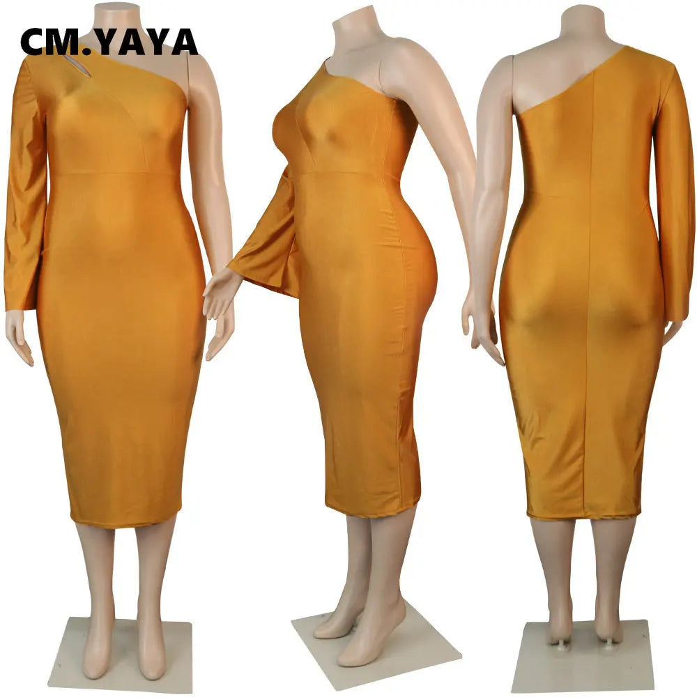 CM.YAYA Autumn Bodycon Midi Pencil Dress