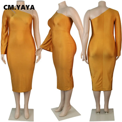 CM.YAYA Vestido tubo midi ajustado de otoño