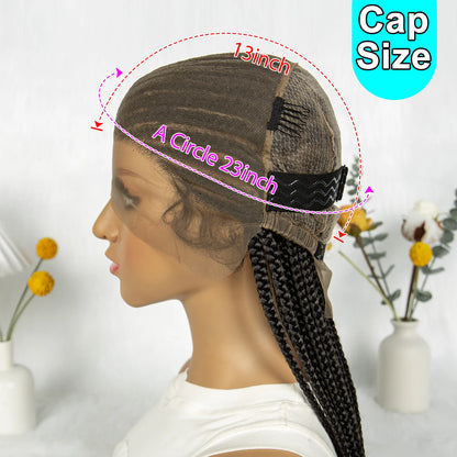 Kima Synthetic Cornron Braided Wigs Full Lace Braiding Wigs T Part Box Braids Wig For Black Women