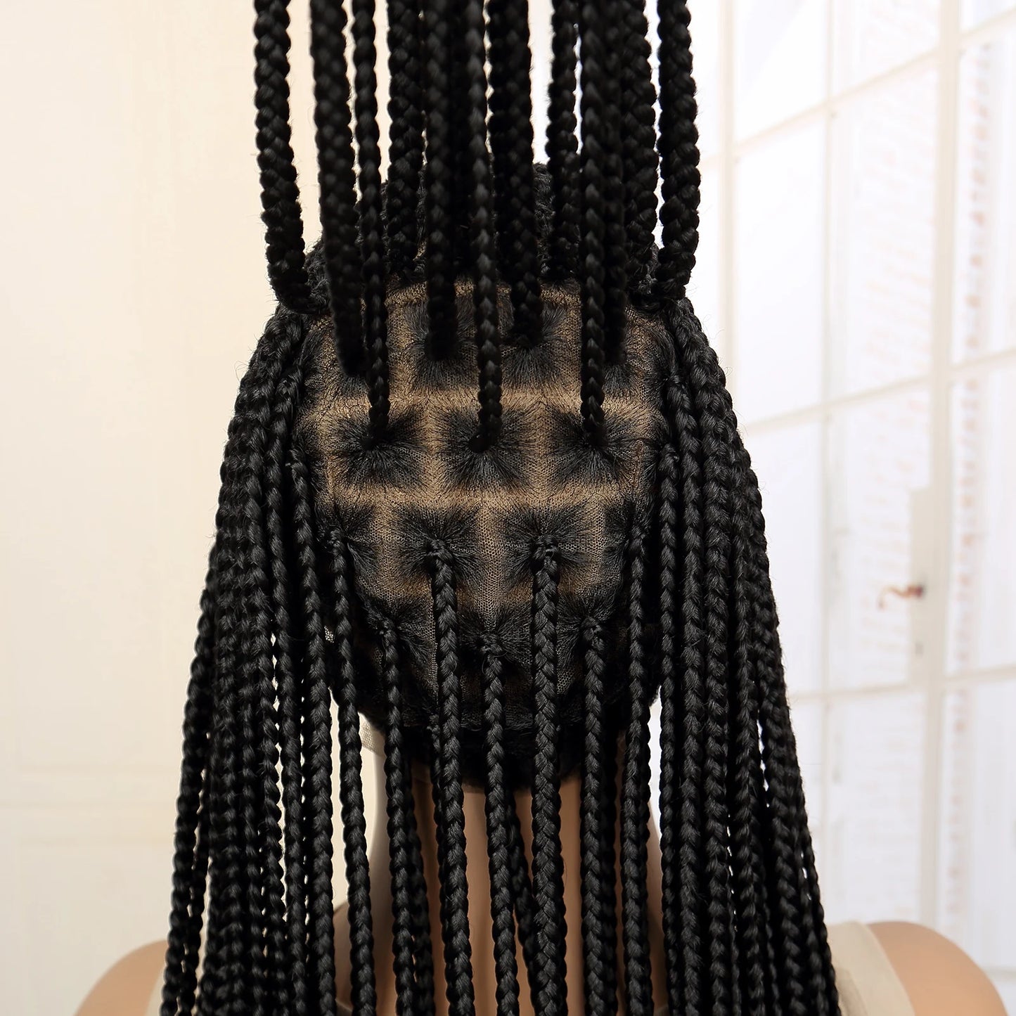 Synthetic Full Lace 36 Inches Braided Wigs with Baby hair Knotless Box Braids Wig Twist Braiding Wig