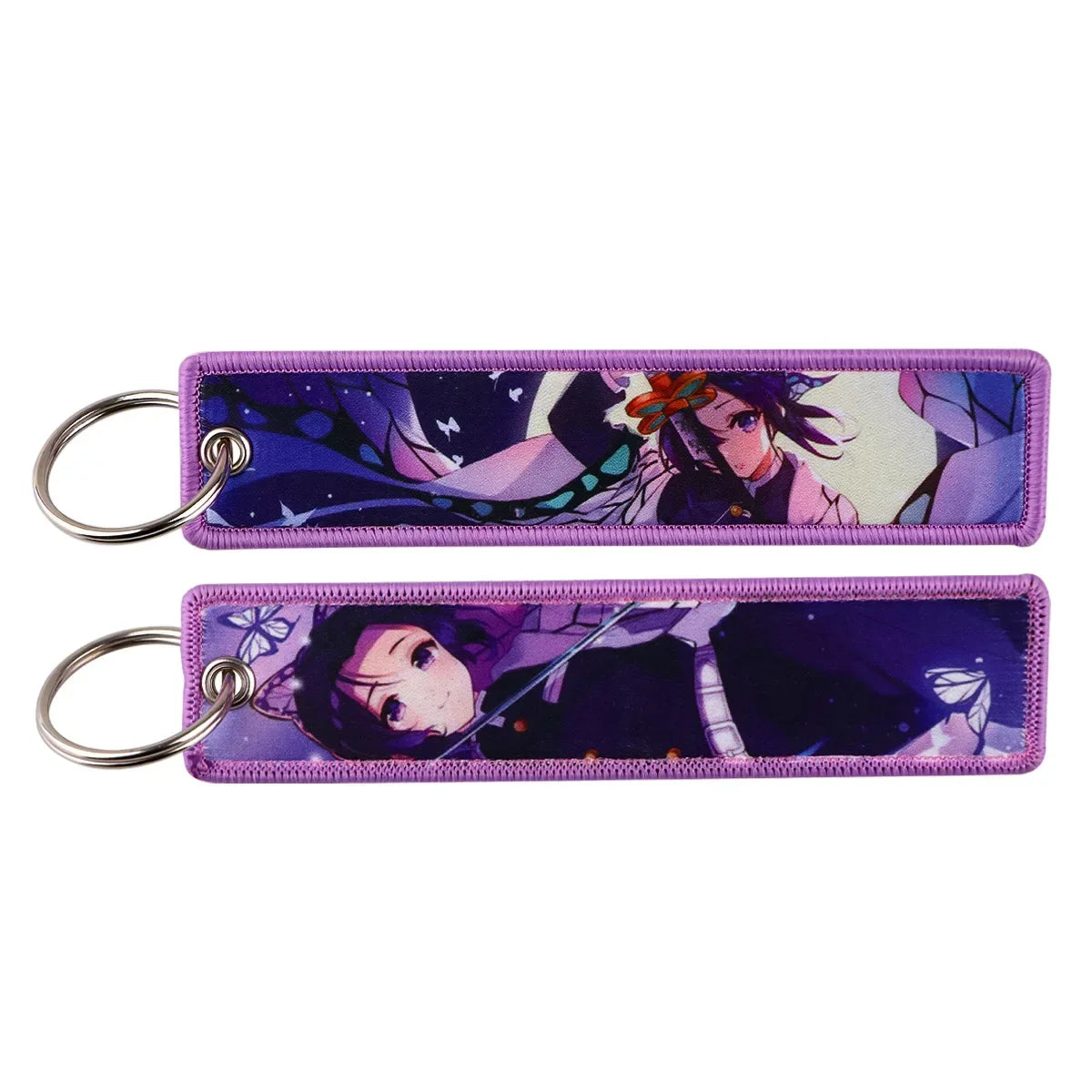 Demon Slayer Keychain Anime Figure Kamado Nezuko Kamado Tanjirou Canvas Pendant Decoration Key Ring for Man Kids Accessories