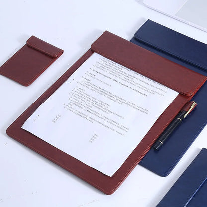 A4 Magnetic Board Clip Writing Pad Menu Clip Hard Board Stationery Information Skin-Touch Pu Leather Contract Folder