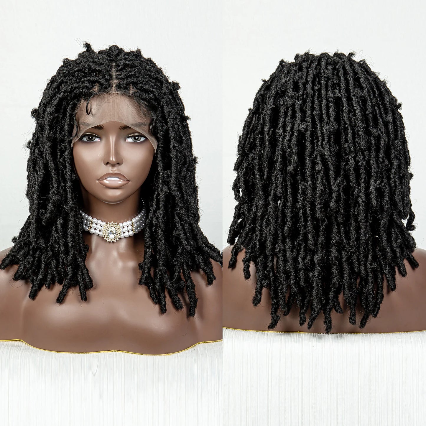 Synthetic Dreadlocks Braided Bob Wigs Lace Front Braiding Hair Wig Crochets Braids Wig Butterfly Locs Crochet Hair Wig for Women