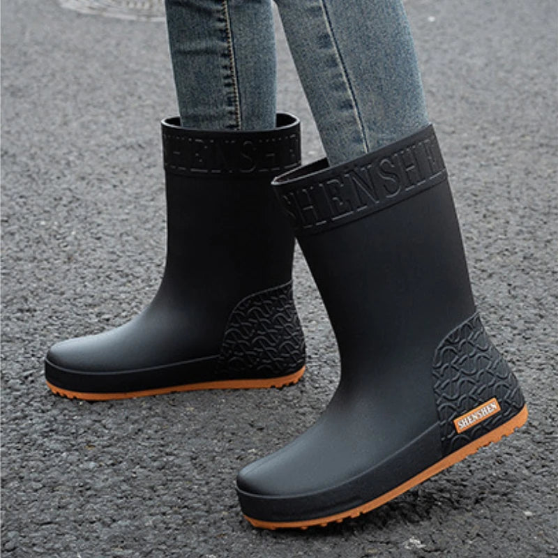 Mid Calf Rubber Boots Non Slip Shoes Kitchen