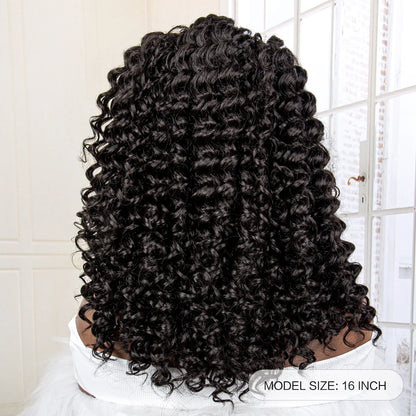 Synthetic Lace Frontal Water Curly Wave Braides 16 Inches Braiding Wigs with Baby Hair