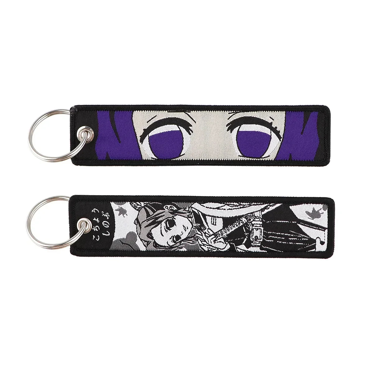 Demon Slayer Keychain Anime Figure Kamado Nezuko Kamado Tanjirou Canvas Pendant Decoration Key Ring for Man Kids Accessories