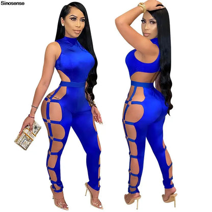 Sexy Hollow Cut Out Bodycon Jumpsuit