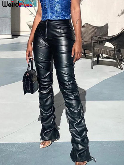 Weird Puss Faux Leather Pants