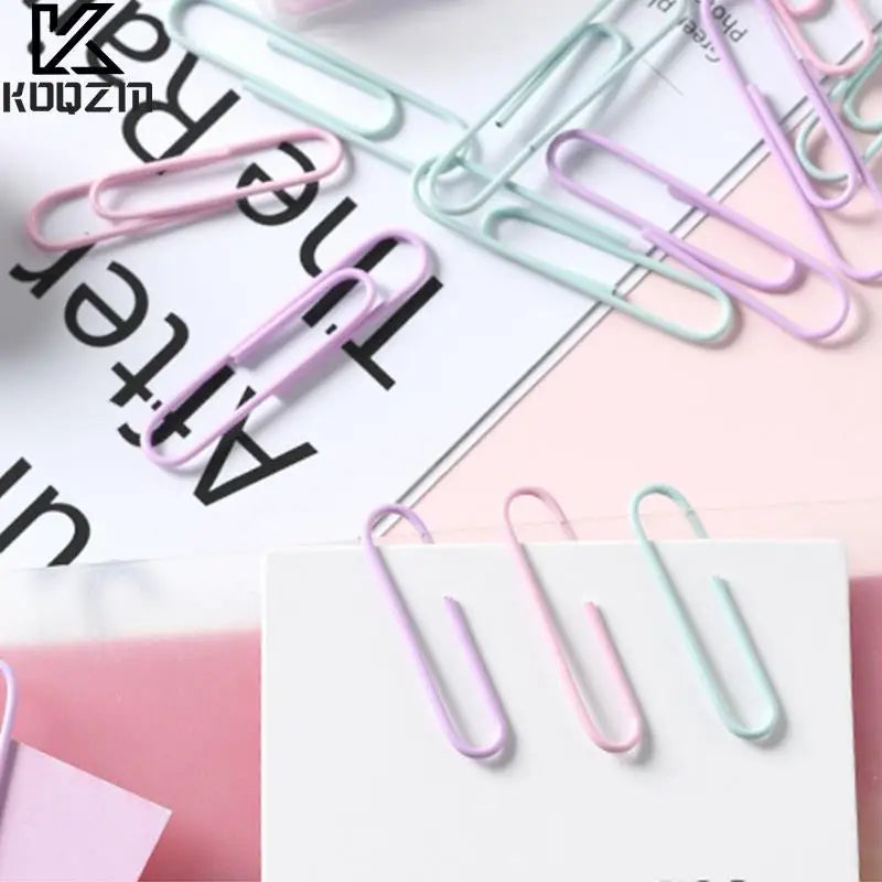 20/50pcs Macaron Color Paper Clip Metal Binding Clips Paperclips Bookmarks School Office Supplies Lovely Stationery