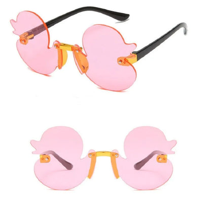 Rimless Cartoon Duck Shape Sunglass