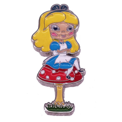 Alice In Wonderland Enamel Pins Fantasy Movies Cartoon Anime Metal Brooch Badge Fashion Jewellery Backpack Accessory Gifts