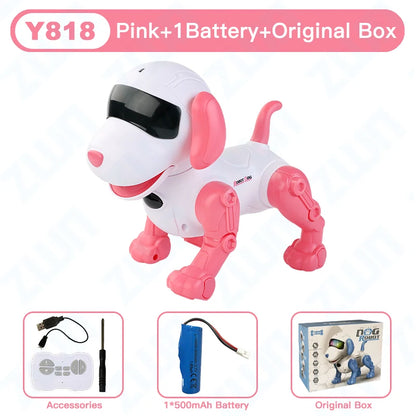 ZWN RC Robot Electronic Stunt Dog Toys Voice Command Programmable Touch-sense With Music Song Robot Dog for Children's Gifts