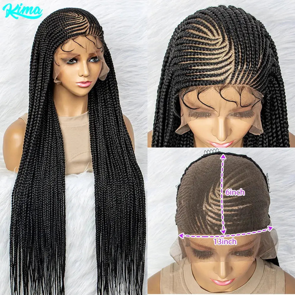 Synthetic Lace Front Wigs Braided Wigs 13x6 Lace Front Braids Wig Knotless Box Braids Wigs