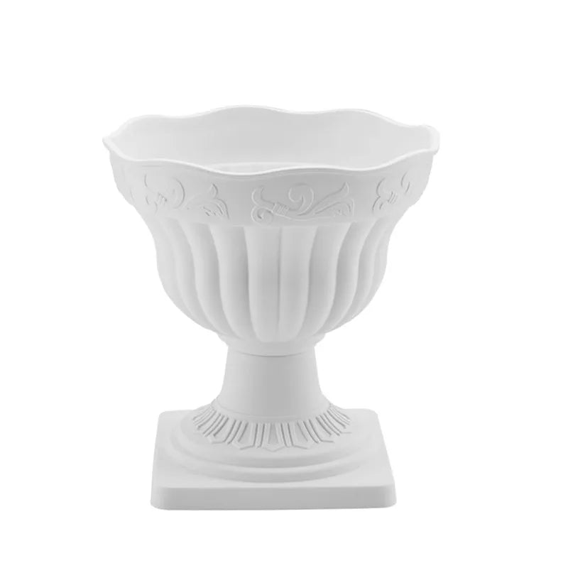 White Flower Weng Plastic European Style Retro Flower Pot