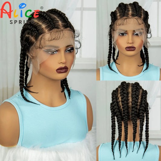 14inch Transparent Synthetic Full Lace  Cornrow Braided Wigs