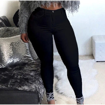 High Waist Stretchy Skinny White Jeans