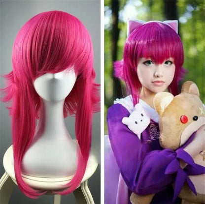 Halloween Game of LOL Annie Pink Long Cosplay Costume Heat Resistant Hair Wig