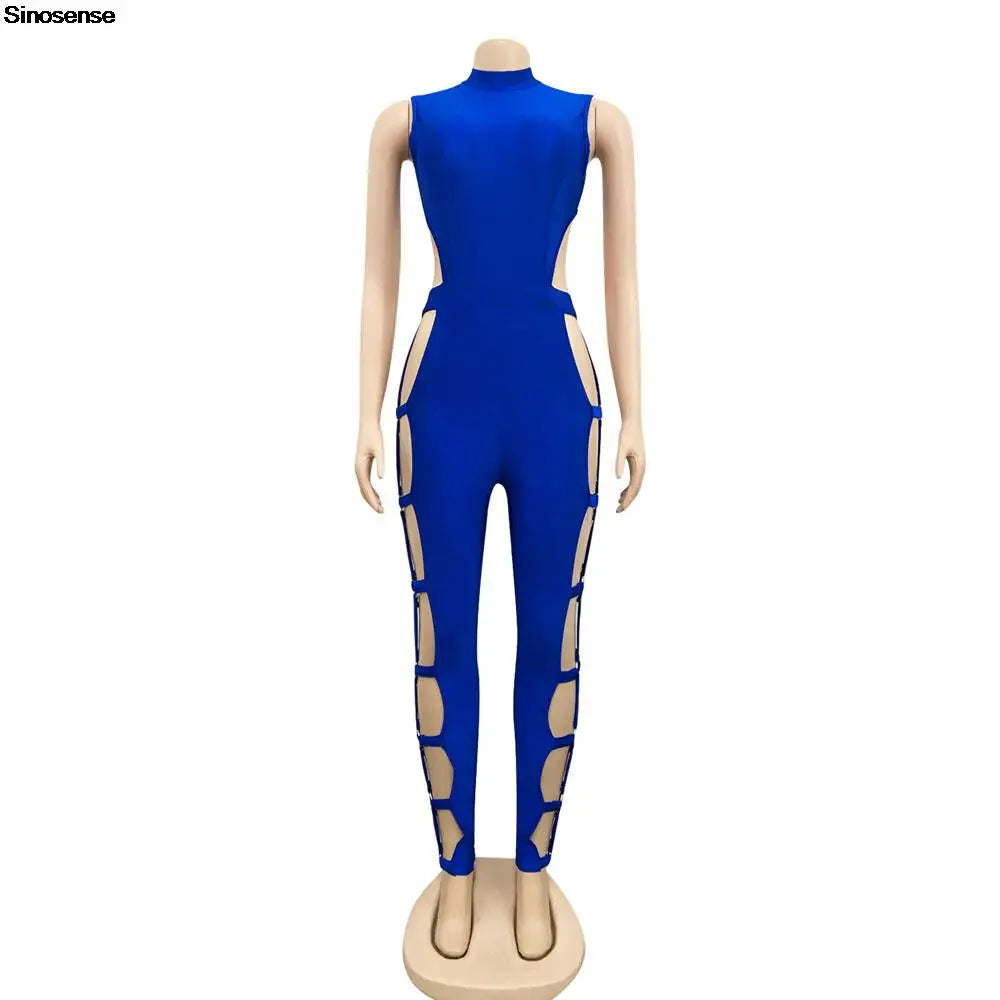 Sexy Hollow Cut Out Bodycon Jumpsuit