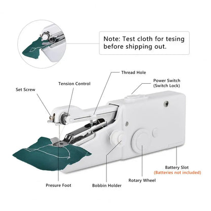 Miniature Sewing Tool Portable Mini Sewing Machine Kit for Travel Handheld Stitcher Tool with Accessories for Beginners Compact