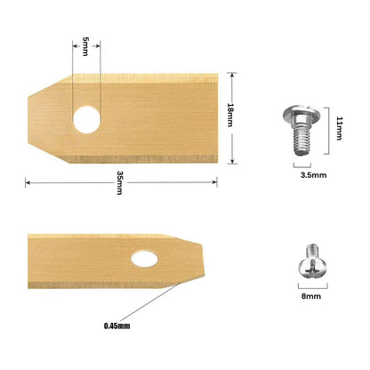 35*18*0.45mm Lawn Robot Blade Gold Silver Lawn Mover Replacement Blade For Gardena Husqvarna Automower yardforce Garden Tools