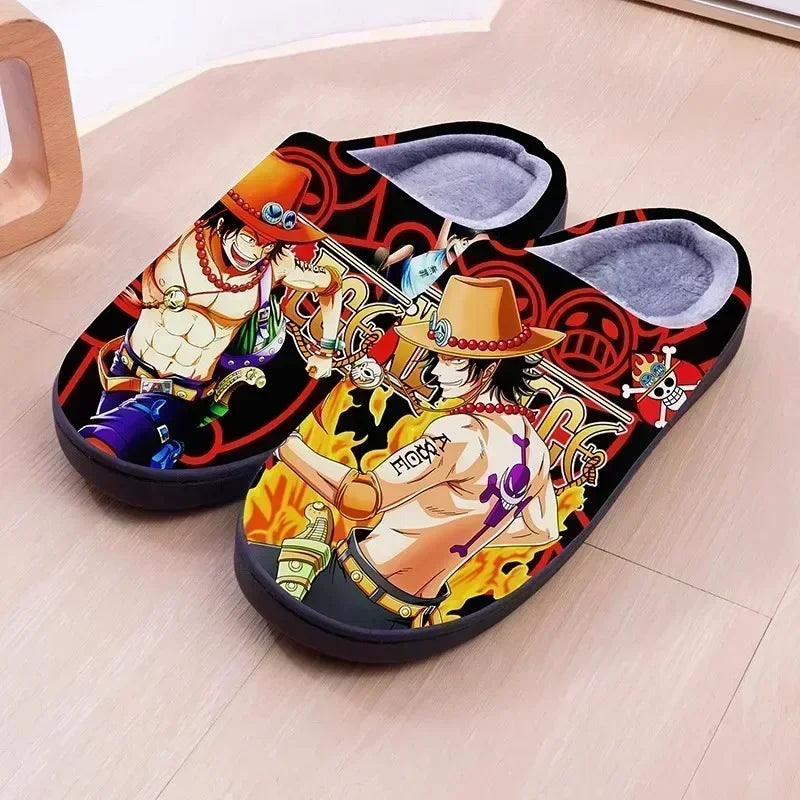 Anime Plush  One Piece Luffy slippers