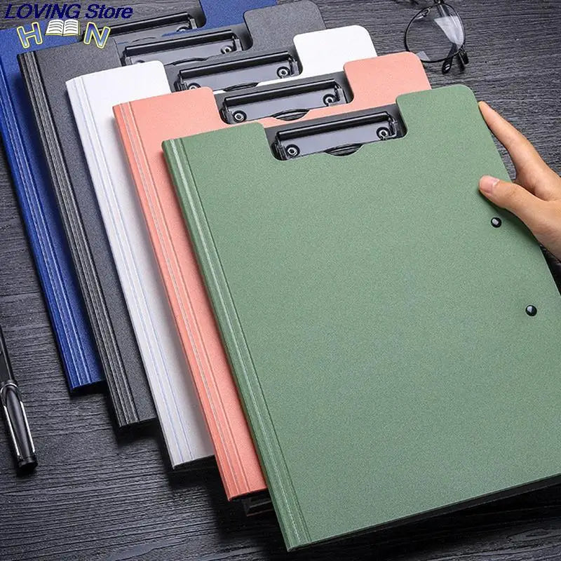 Hot sale A4 File Folder Clipboard Writing Pad Memo Clip Board Double Clips Organizer School Office Stationary