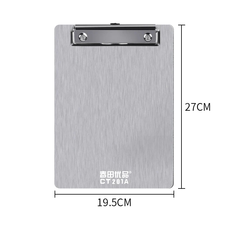 Clip Board Stainless Steel Writing Pad Folder Paper Office Supplies Organizer Clipboard Storage Box Document Pad Paper Holder