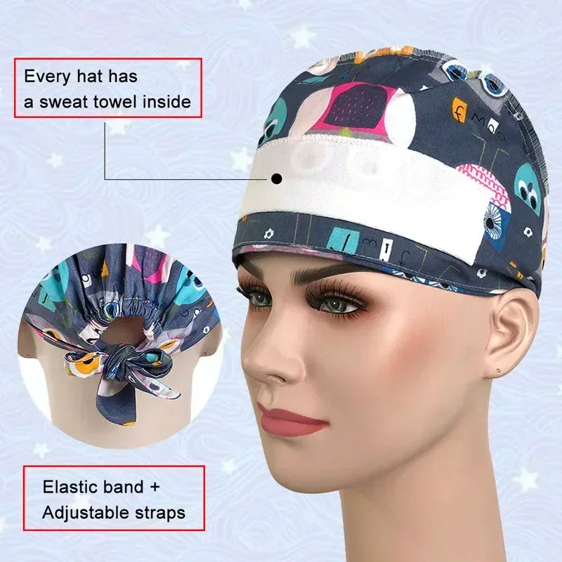 Cartoon Unisex Dentist Scrub Cap