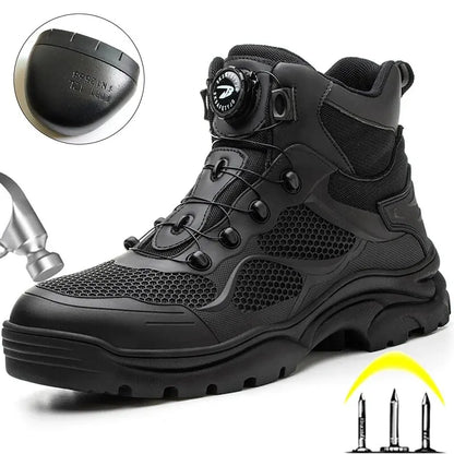 Rotating Button Safety Work Boots Steel Toe