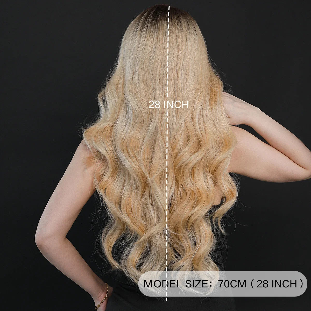 Fashion Long Mix Blonde Black 7Color Curly Women's Part Hair Cosplay Wigs