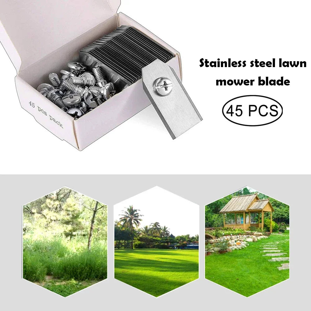 45PCS Trimmer Blade Lawn Mower Grass Replacement Trimmer Cutter Piece For Husqvarna Automower/Gardena Robotic Lawnmower