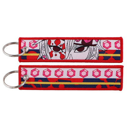 Demon Slayer Keychain Anime Figure Kamado Nezuko Kamado Tanjirou Canvas Pendant Decoration Key Ring for Man Kids Accessories