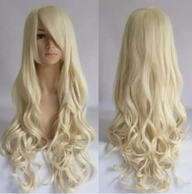 free shipping Hot Fashion Light Blonde Long Curly Women's Cosplay Wig