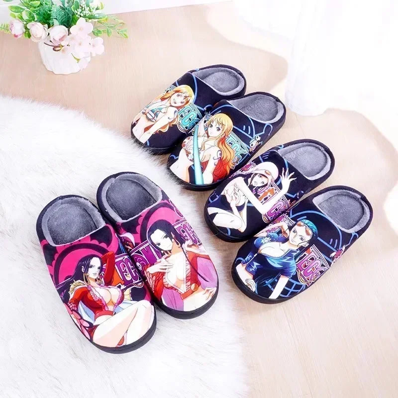 Anime Plush  One Piece Luffy slippers