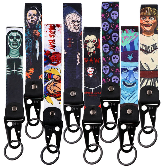 Horror Movie Car Keychain Key Tag Lanyard Motorcycle Keyring Key Holder Fashion Jewelry Accessories Halloween Gift