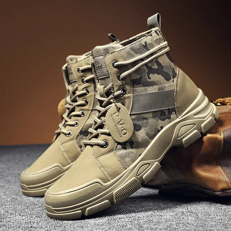 Camouflage Desert Boots High-top Sneakers Non-slip Work Shoes