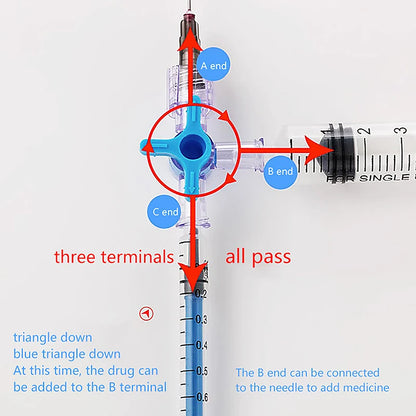 For Clinical Hospital Needle connector of syringe Adapter 2 or 3 Way Stopcock Flexiable T-Connector Extension Tube