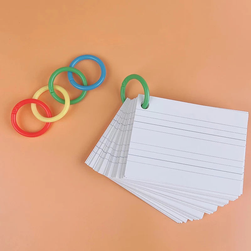 100pcs Plastic Ring Binder and Hole Punch DIY Albums Circle Loose-leaf Book Hoops Opening Office Binding Supplies Photo Album