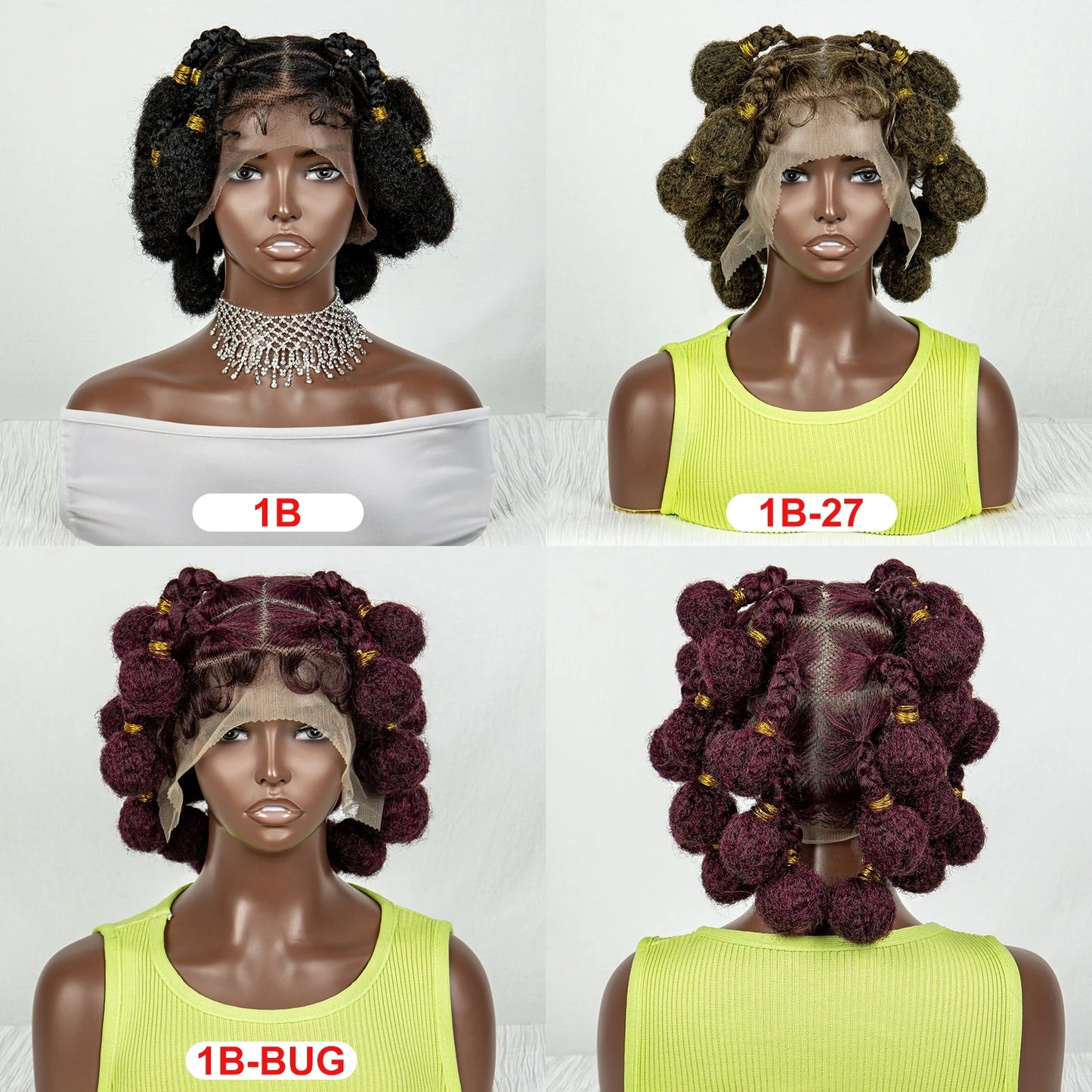 New Synthetic Full Lace Short Bantu Braided Wig