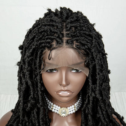 Synthetic Dreadlocks Braided Bob Wigs Lace Front Braiding Hair Wig Crochets Braids Wig Butterfly Locs Crochet Hair Wig for Women