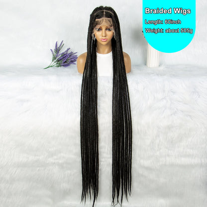 KIMA 60 inches Full Lace Braided Wigs Synthetic Lace Wigs Braided Wigs Crochet Wigs Faus Locs Braided