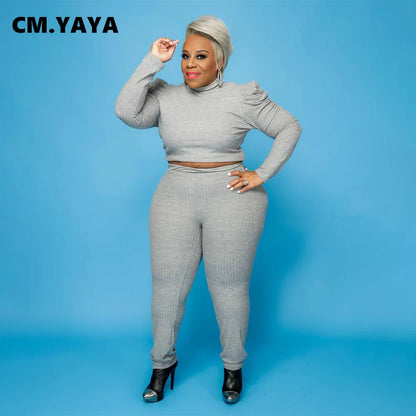 CM.YAYA Ribbed Two Piece Set