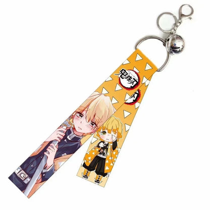 Anime Demon Slayer Kamado Tanjirou  Nezuko Cosplay Backpack hangings for students Double-sided pattern streamer key chain