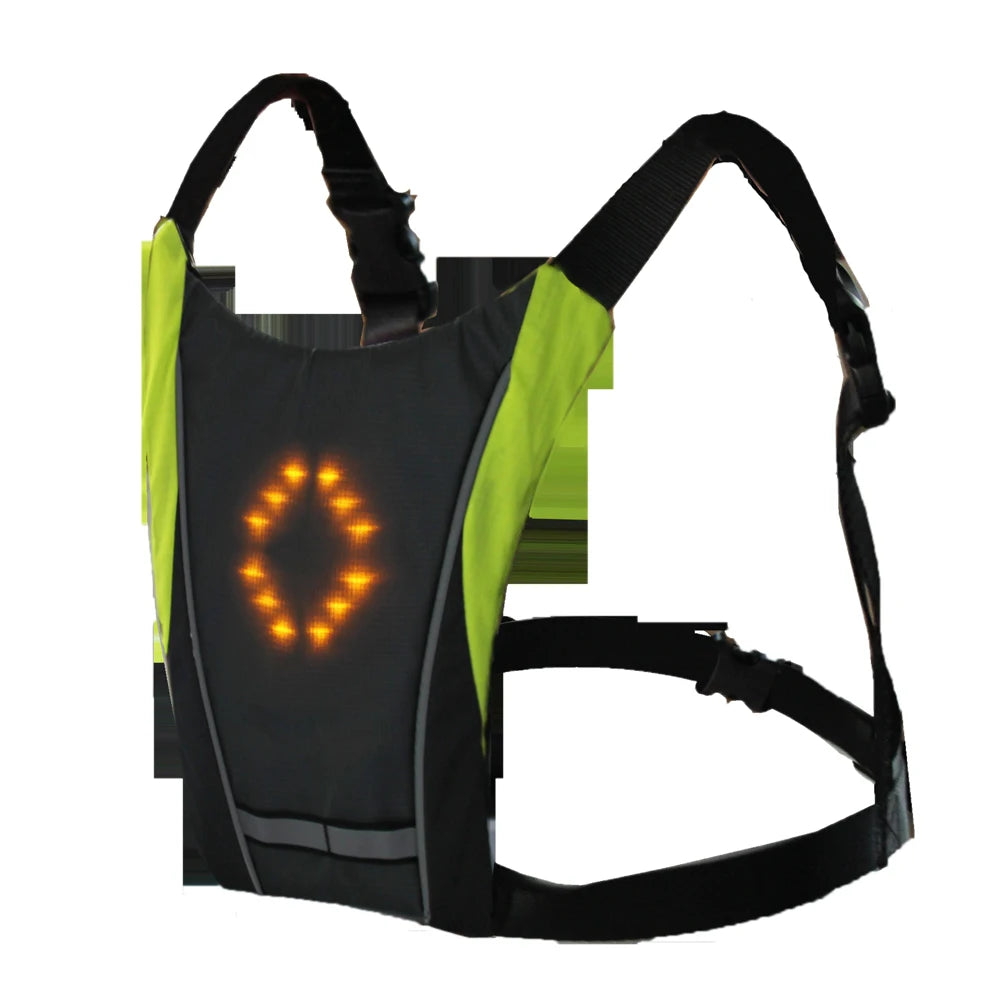 LED Wireless cycling vest men 20L MTB Bike Bag Safety LED Turn Signal Light Vest Bicycle Reflective Warning Vests Remote Control