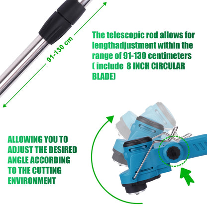 3 in 1 Cordless Electric Lawn Mower Brushless Motor Grass Trimmer Adjustable Length Angle Telescopic Pruning Tools Wire Wheel