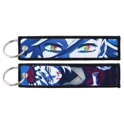 Demon Slayer Keychain Anime Figure Kamado Nezuko Kamado Tanjirou Canvas Pendant Decoration Key Ring for Man Kids Accessories